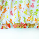 White Fitted Crib Sheet with Neon Pineapples - Grey Duck & Co.