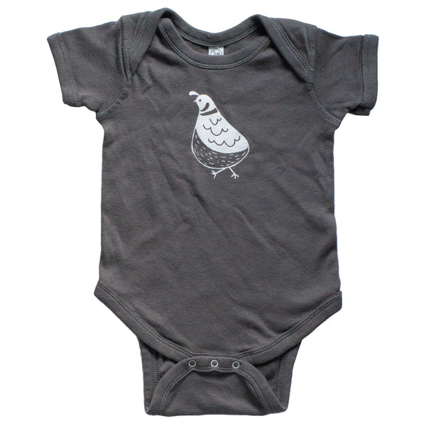 Charcoal Quail Infant One-Piece - Grey Duck & Co.