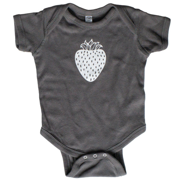 Charcoal Strawberry Infant One-Piece - Grey Duck & Co.