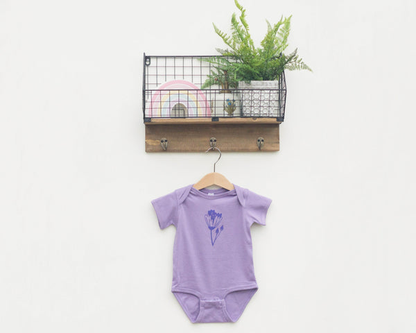 Purple Floral Infant Bodysuit - Grey Duck & Co.