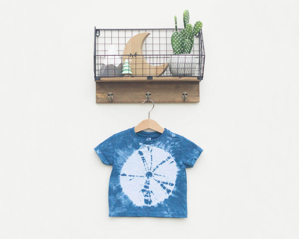 Indigo Dyed Toddler T-Shirt - Front Middle Circle - Grey Duck & Co.