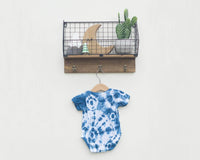 Indigo Dyed Infant Bodysuit - Little Circles - Grey Duck & Co.