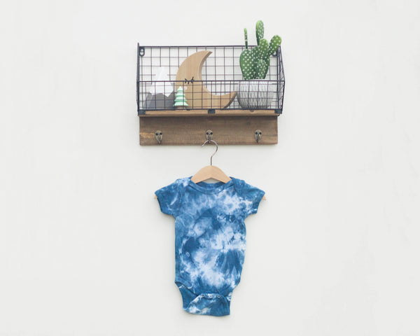 Indigo Dyed Infant Bodysuit - Scrunch - Grey Duck & Co.