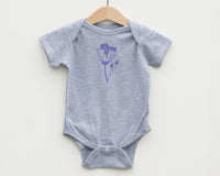 Grey Floral Infant Bodysuit - Grey Duck & Co.