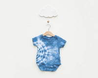 Indigo Dyed Infant Bodysuit - Side Circle - Grey Duck & Co.