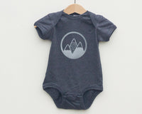 Heathered Navy Mountain Infant Bodysuit - Grey Duck & Co.