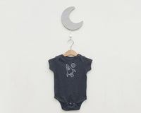 Heathered Smoke Rocket & Moon Infant Bodysuit - Grey Duck & Co.