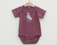 Maroon Quail Infant Bodysuit - Grey Duck & Co.