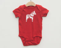 Swedish Dala Horse Infant Bodysuit - Grey Duck & Co.