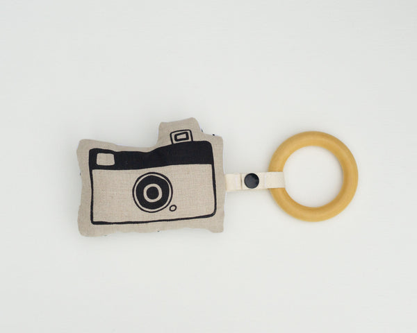 Camera Rattle Teether - Grey Duck & Co.