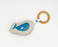 Whale Rattle Teether - Grey Duck & Co.