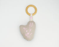 Pink Floral Rattle Teether - Grey Duck & Co.