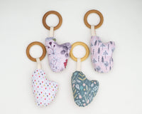 Pink Floral Rattle Teether - Grey Duck & Co.