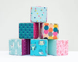 Bright Multi-Color Fabric Block Set - Set of 6 - Grey Duck & Co.
