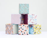 Floral & Shapes Fabric Block Set - Set of 6 - Grey Duck & Co.
