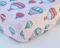 Pink Hot Air Balloons Infant Crib Sheet - Grey Duck & Co.