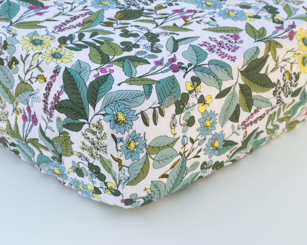 Wildflower Floral Infant Crib Sheet - Grey Duck & Co.