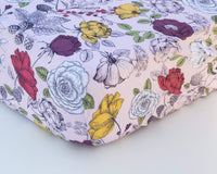 Roses & Raspberries Floral Infant Crib Sheet - Grey Duck & Co.