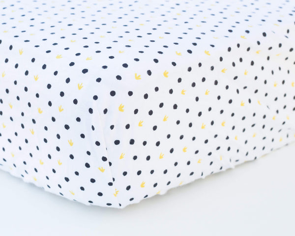 Black Polka Dot with Yellow Infant Flannel Crib Sheet - Grey Duck & Co.