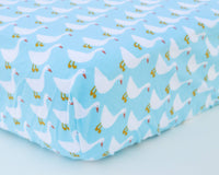 Blue Duck Infant Flannel Crib Sheet - Grey Duck & Co.