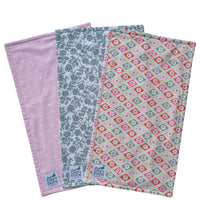 Grey & Pink Floral Polka Dots Burp Cloth Set - Grey Duck & Co.