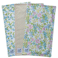 Pastel Floral & Triangle Burp Cloth Set - Grey Duck & Co.