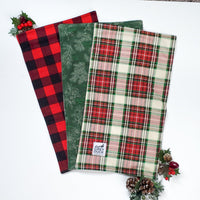 Christmas Plaid & Evergreen Burp Cloth Set - Grey Duck & Co.